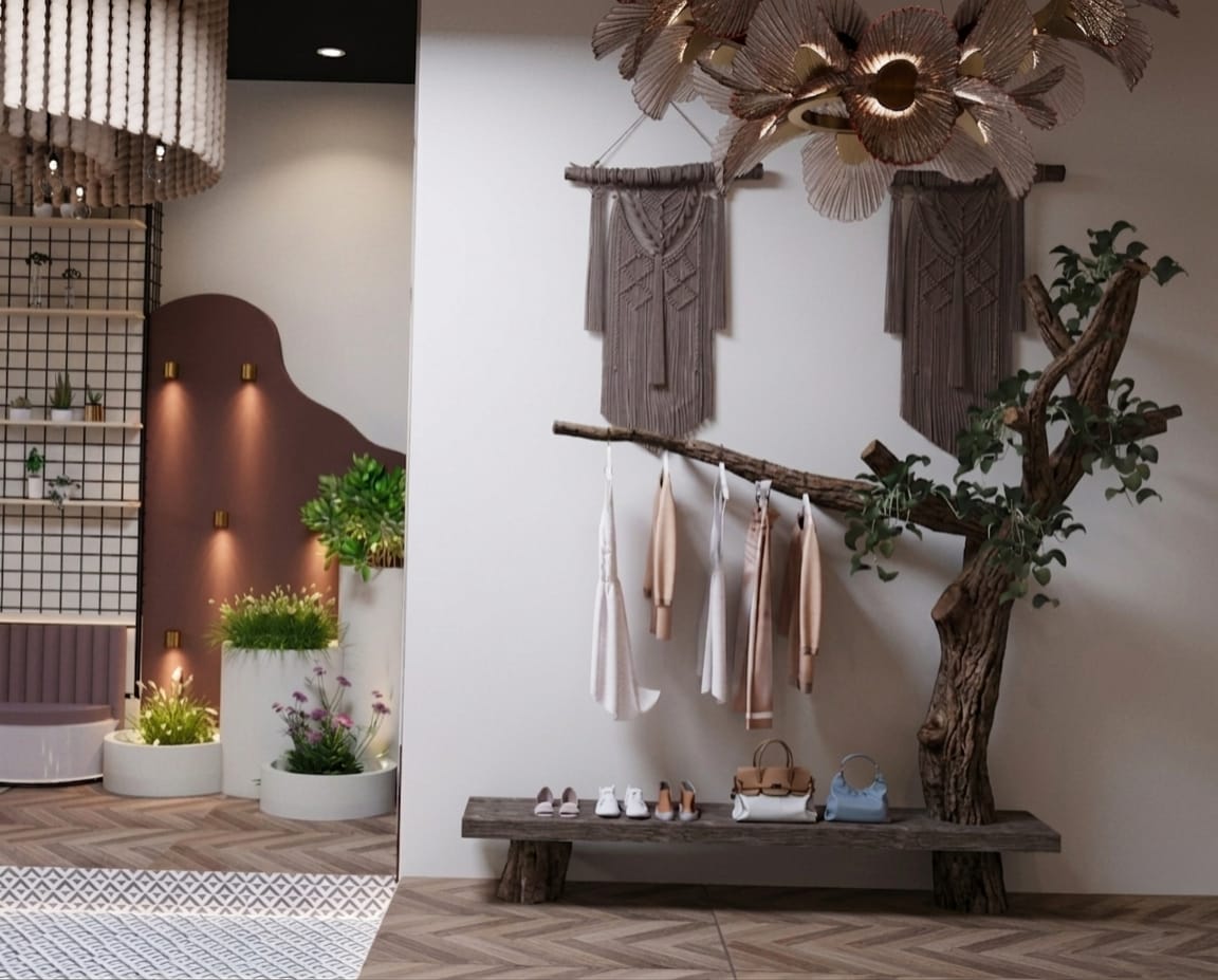 Tree Branch Coat Rack Entry