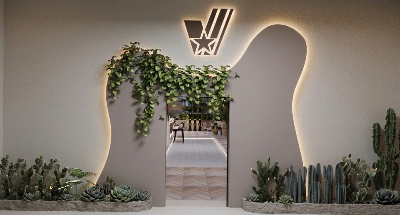 Entrance Archway & Cactus Wall