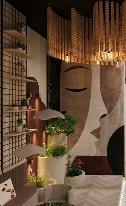 Organic Earth Face Mural Corner