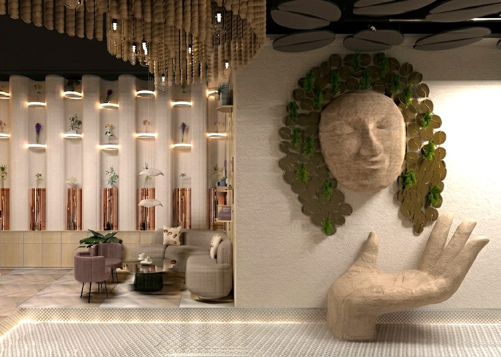 Serene Sculpted Hand Lounge