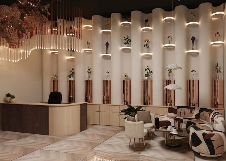 Botanical Wall & Reception Counter
